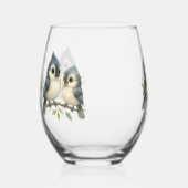 Bold Curious Titmouse Weinglas Ohne Stiel (Rechts)