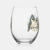 Bold Curious Titmouse Weinglas Ohne Stiel (Links)