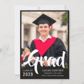 Bold Custom Graduation Announcement & Party Invite Einladung (Vorderseite)