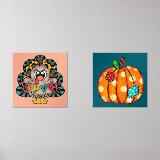 Bold cute Thanksgiving/fall prints Bilderwand Sets (Vorderseite)