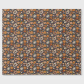 Bold Dahlia Chrysanthemum Chinese Pattern Geschenkpapier (Flach)