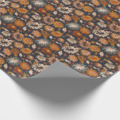 Bold Dahlia Chrysanthemum Chinese Pattern Geschenkpapier (Ecke)