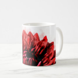 Bold Dahlia Watercolor Crimson Kaffeetasse