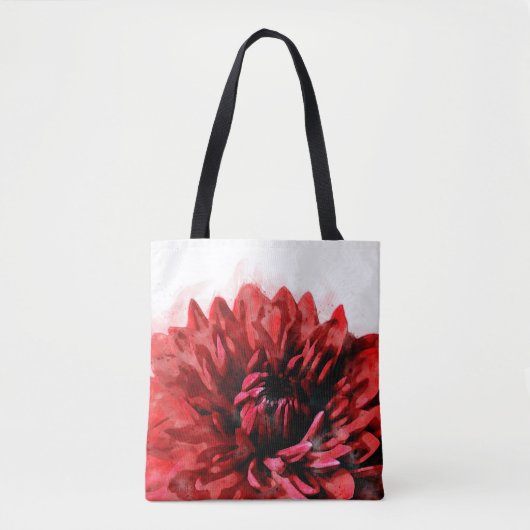 Bold Dahlia Watercolor Crimson Tasche (Vorderseite)