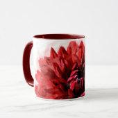 Bold Dahlia Watercolor Crimson Tasse (Vorderseite Links)