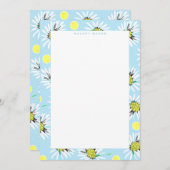 Bold Daisies Pastel Blue Yellow Individuelle Name Mitteilungskarte (Vorne/Hinten)