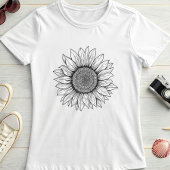 Bold Daisy Line Art; Simple Summer Flower  T-Shirt