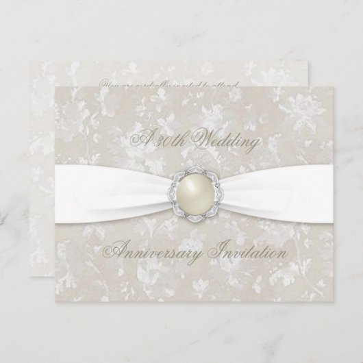 Bold Damask 30. Hochzeitstag Einladung (Vorne/Hinten)