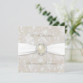 Bold Damask 30. Wedding Anniversary Square Einladu Einladung (Stehend Vorderseite)