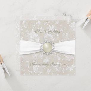 Bold Damask 30. Wedding Anniversary Square Einladu Einladung