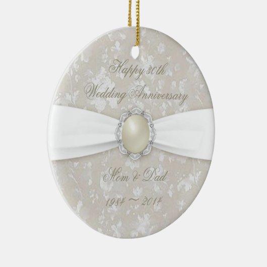Bold Damask 30th Wedding Anniversary Ornament (Rechts)