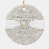 Bold Damask 30th Wedding Anniversary Ornament (Hinten)