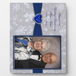Bold Damask 45. Hochzeitstag Foto Plaque Fotoplatte