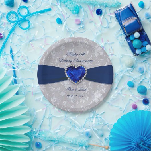 Bold Damask 45. Hochzeitstag Teller (Party)