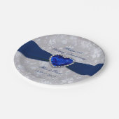 Bold Damask 45. Hochzeitstag Teller (Schrägansicht)