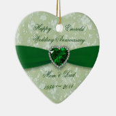 Bold Damask 55-jähriges Heart Foto Ornament (Rechts)