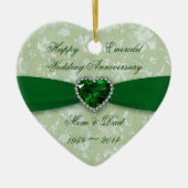 Bold Damask 55-jähriges Heart Foto Ornament (Vorne)