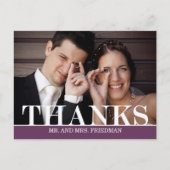 Bold danke Hochzeit Dankeschön Card Postkarte (Vorderseite)