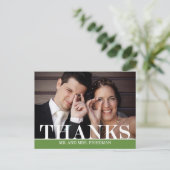 Bold danke Hochzeit Dankeschön Card Postkarte (Stehend Vorderseite)