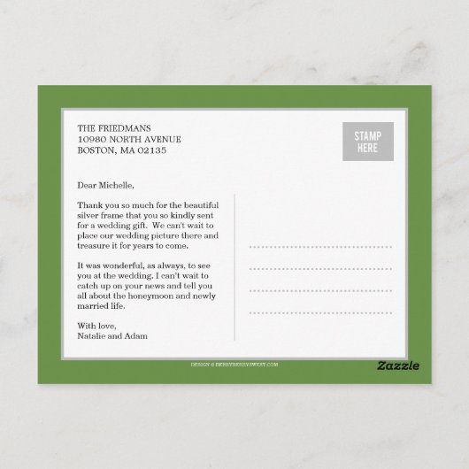 Bold danke Hochzeit Dankeschön Card Postkarte (Rückseite)