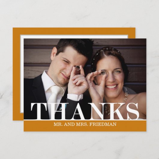 Bold danke Hochzeit Dankeschön Card Postkarte (Vorne/Hinten)