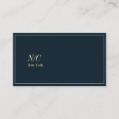 Bold Dark Blue Stylish Monogram Luxury Visitenkarte (Vorderseite)
