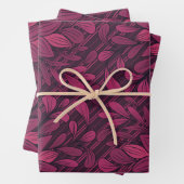 Bold Dark Magenta Floral Pattern Wrapping Paper Geschenkpapier Set (Beispiel)