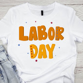 Bold Dark Orange Labour Day T-Shirt