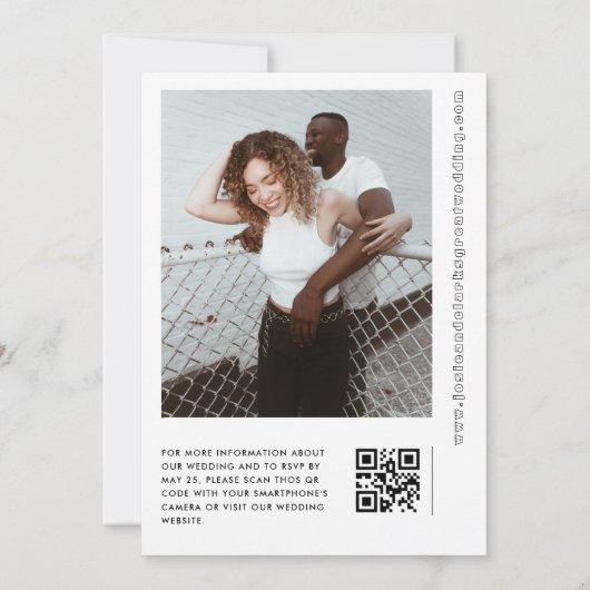 Bold Date Geometric Minimal Modernes Skript Hochze Einladung (Rückseite)