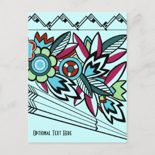 Bold Deko Florals in Aqua Postkarte