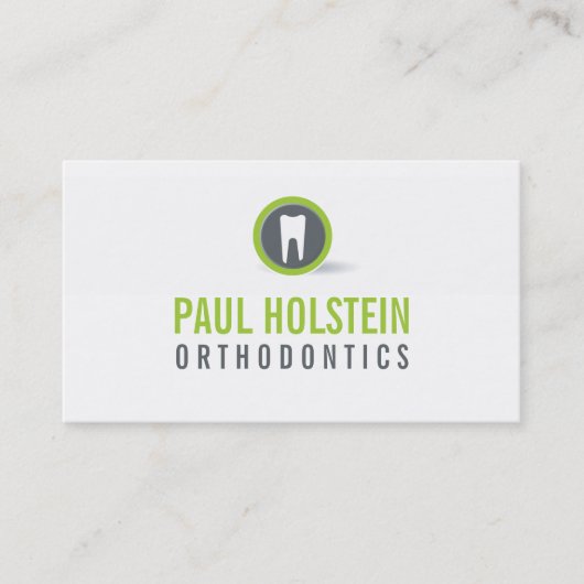BOLD DENTIST BUSINESS CARD :: modernes Zahnlogo 1 Visitenkarte (Vorderseite)