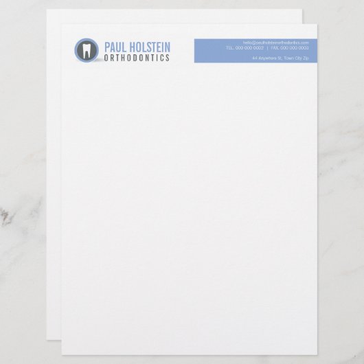 BOLD DENTIST LETTERHEAD :: moderne Zahlogofarbe Briefbogen (Vorne/Hinten)