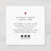 Bold Dessert Catering Baker Calligraphy | Cupcake Quadratische Visitenkarte (Rückseite)