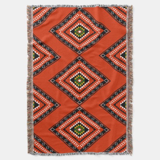 Bold Diamond Pattern Boho Throw Blanket Decke (Vorderseite Vertikal)