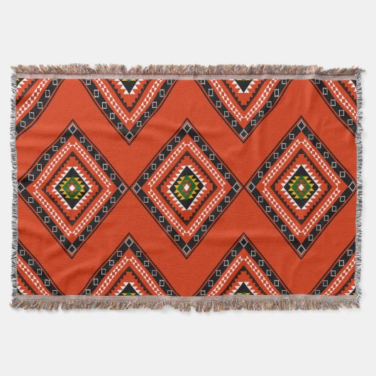 Bold Diamond Pattern Boho Throw Blanket Decke (Vorderseite)
