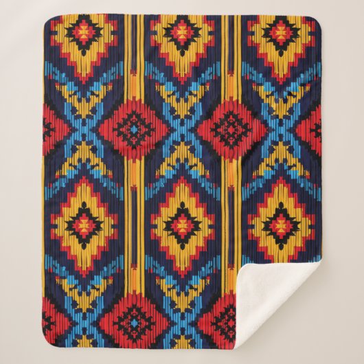Bold Diamond Southwestern Pattern Sherpadecke (Vorderseite)