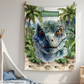 Bold Dinosaurier Blanket Personalisiert mit Boy Na Fleecedecke