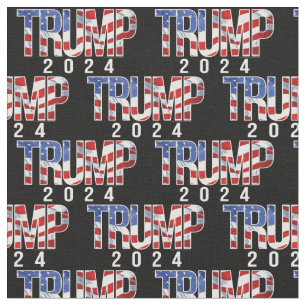 Bold Donald Trump 2024 Patriotisches Muster Stoff