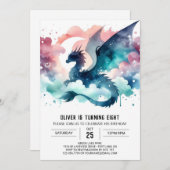 Bold Dragon Birthday Anpassbar Einladung (Vorne/Hinten)