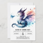 Bold Dragon Birthday Custom Einladung (Vorderseite)