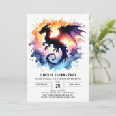 Bold Dragon Birthday Digital Einladung (Stehend Vorderseite)