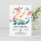 Bold Dragon Birthday Printable Einladung (Stehend Vorderseite)