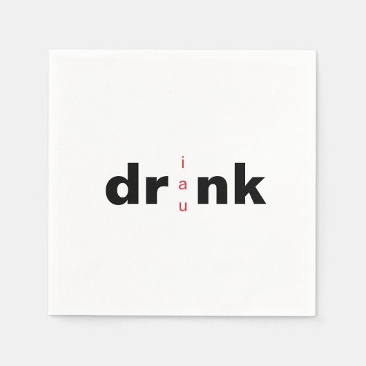 Bold Drink Drank Drunk Vowel Swap Cocktail Serviette (Vorderseite)