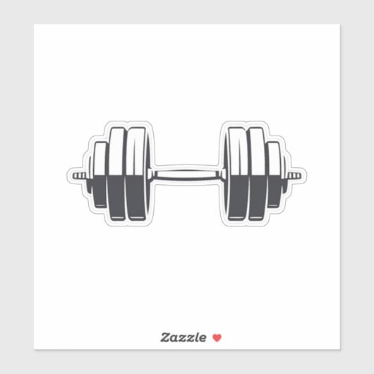 Bold Dumbell Power - Minimalistische Fitness Desig Aufkleber (Blatt)