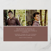 Bold Dusty Rose Abschluss Arch Foto Folieneinladung (Rückseite)