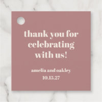 Bold Dusty Rose Retro Custom Wedding Vielen Dank