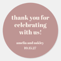 Bold Dusty Rose Retro Custom Wedding Vielen Dank