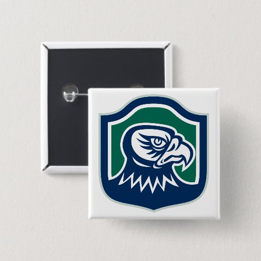 Bold Eagle Head Mascot Logo Button (Vorne & Hinten)