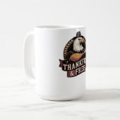 Bold Eagle Head Thankful & Free Vintage Graphic Kaffeetasse (Vorderseite Links)