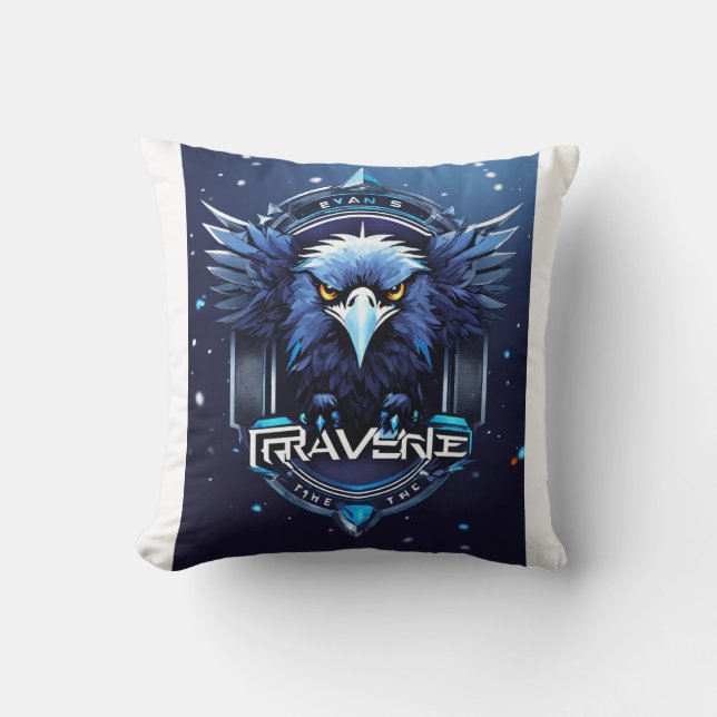 Bold Eagle Logo Pillow | Powerful Eagle Head Cushi Kissen (Vorderseite)